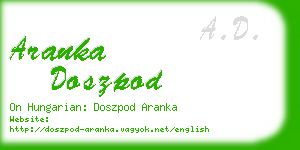 aranka doszpod business card